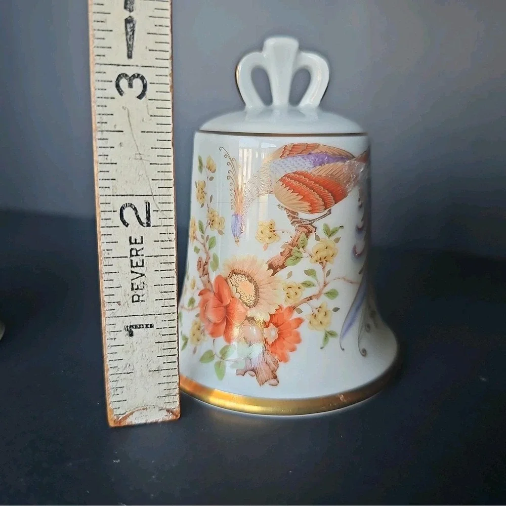 Trio of Danbury Mint Bone China Floral Bells Retired - Made in England - EUC -R5